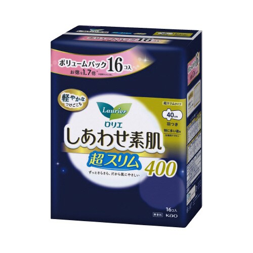 ロリエ しあわせ素肌超スリム40センチ羽つき16枚