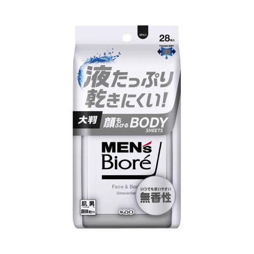 メンズビオレ顔もふけるボディシート無香性×6