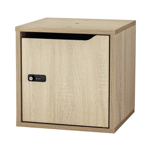 組立式 木製収納ボックス 鍵付き扉付きタイプ