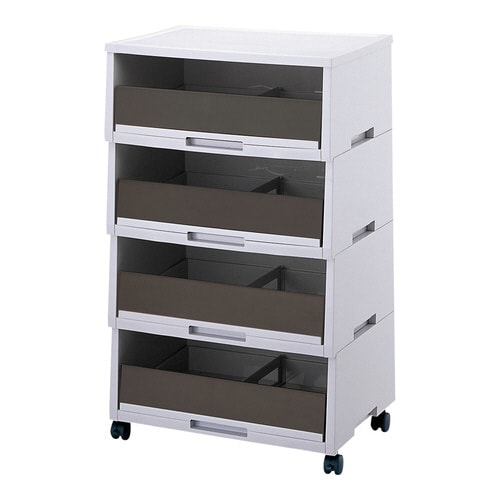 ペーパー分類ボックス(A3深型)ダークグレー 4段