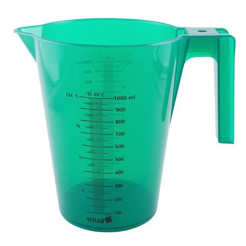 1000mlカラフル手付ビーカー緑12入