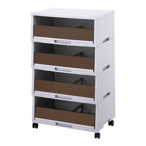 ペーパー分類ボックス(A3深型)ブラウン 4段