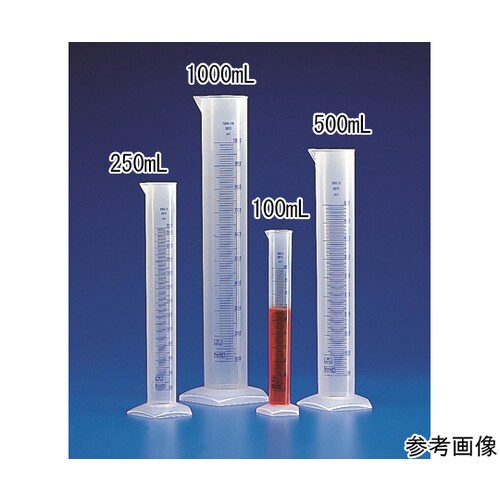 PPメスシリンダー 25mL 青目盛付き