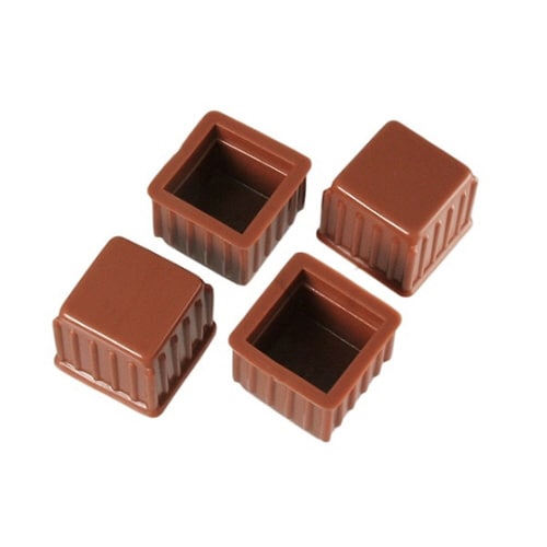 脚キャップ 27mm角×23mm 茶 1