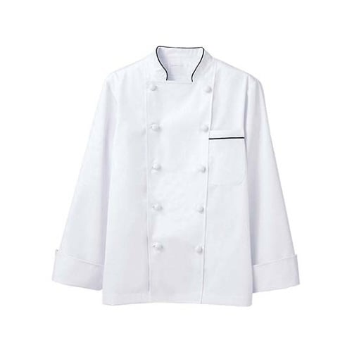 コックコート 6−973 白/黒 M