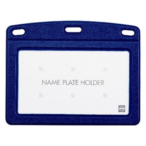 名札用ケース レザー調 ヨコ名刺 1枚 青