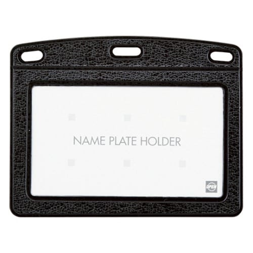 名札用ケース レザー調 ヨコ名刺 1枚 黒