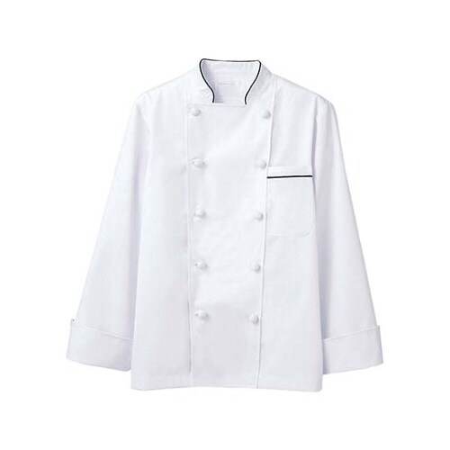 コックコート 6−973 白/黒 LL