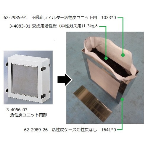 不織布フィルター活性炭ユニット用