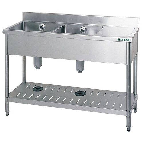 18−0台付二槽シンク(バックガード付) 右付