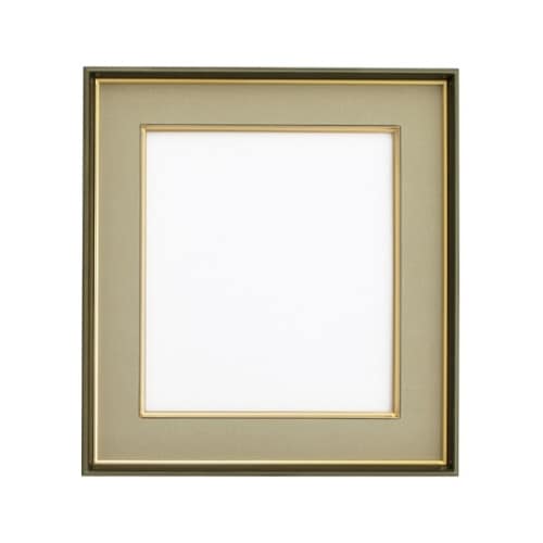 色紙額 オリーブ/ウグイス