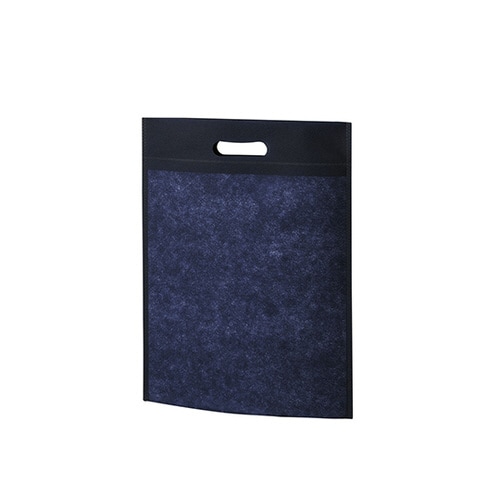 不織布バッグ 小判抜きA4マチ無 紺 1