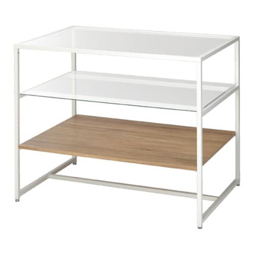 3段テーブルH100cm ホワイト トロッコ無