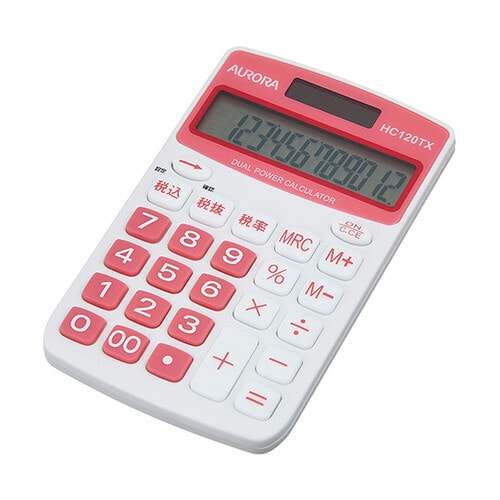 ハンディカラー電卓 レッド