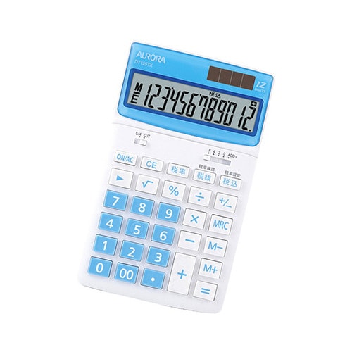 卓上カラー電卓(中型) ブルー