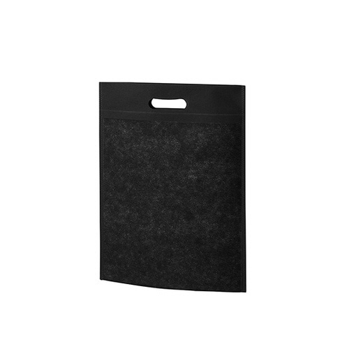 不織布バッグ 小判抜きA4マチ無 黒 1