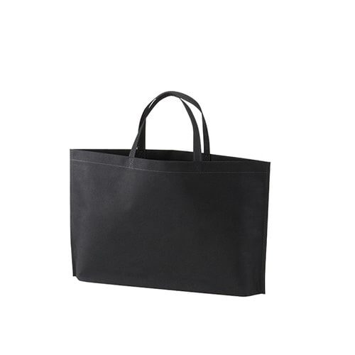 不織布バッグ 底マチA4横 黒 1箱(100枚入)