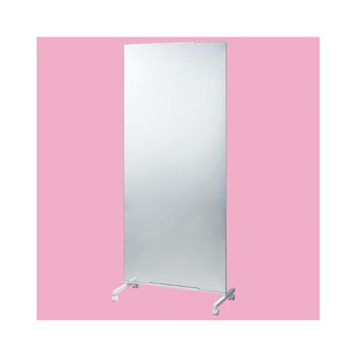 キャスター付きパーティション 片面ワイドミラー