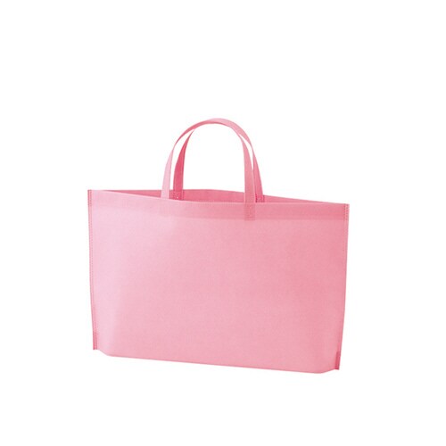 不織布バッグ 底マチA4横 ライトピンク