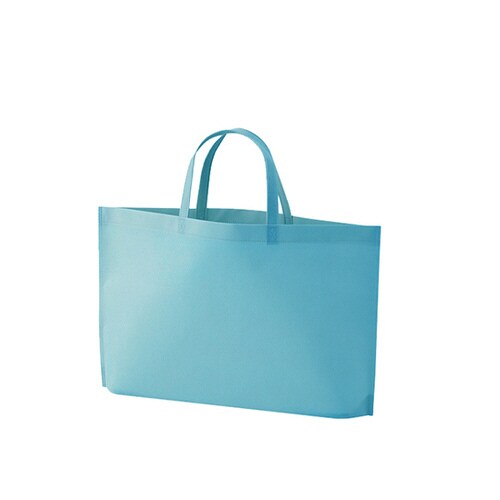 不織布バッグ 底マチA4横 ライトブルー