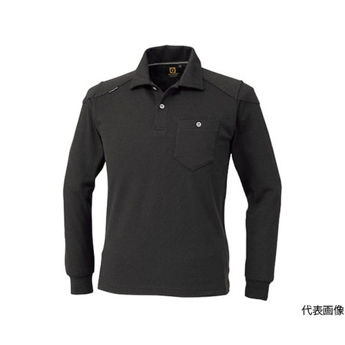 長袖ポロシャツ G−9118 13ブラック 5L