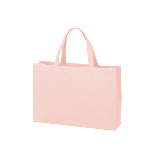 不織布バッグ 角底中横 ライトピンク 1