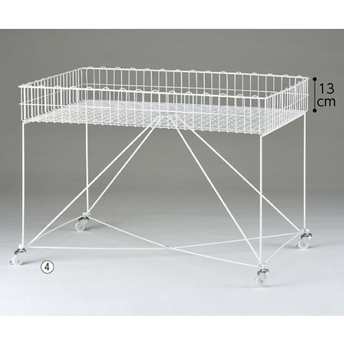 バスケットワゴン W90 白脚部強化 新仕様