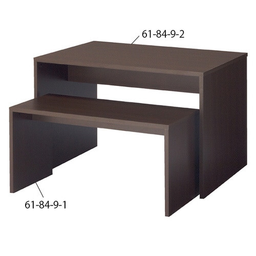 コの字ネストテーブル ダークブラウン W120