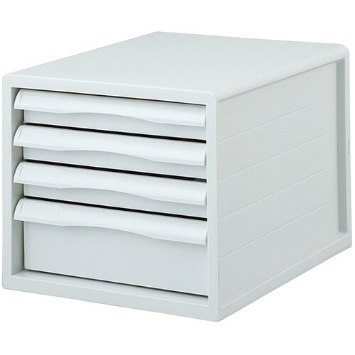 FIT COLOR A4レターケース 4段 グレー