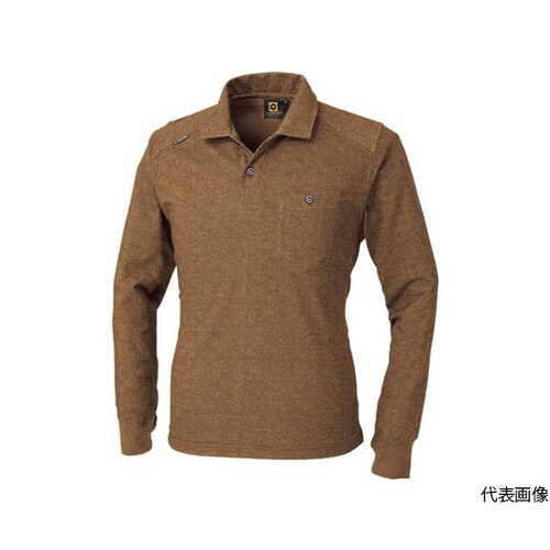 デニムフィール長袖ポロ キャメル SSサイズ
