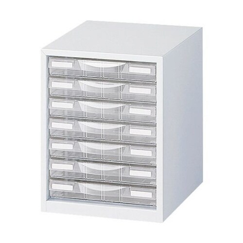 整理ケース(ホワイト) A4判1列浅型7段