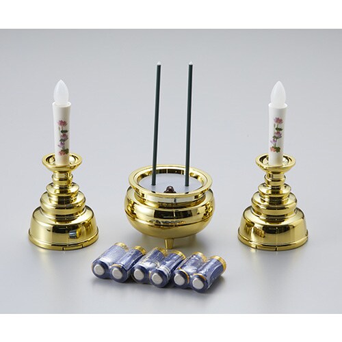 安心の絵ろうそく・お線香セット ゴールド