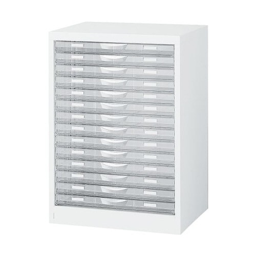 整理ケース(ホワイト) A3判1列浅型14段