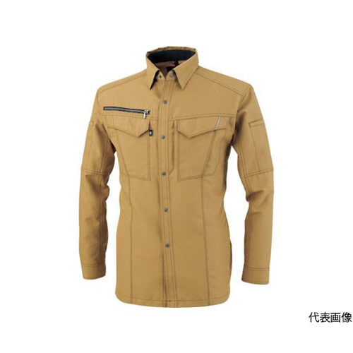 長袖シャツ キャメル 6Lサイズ