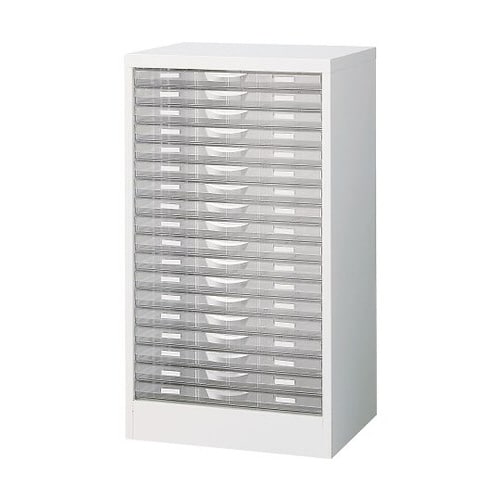 整理ケース(ホワイト) A3判1列浅型18段