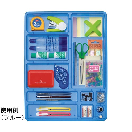 デスクイントレー ブルー