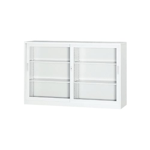 A4対応書庫 ホワイト ガラス引違い H
