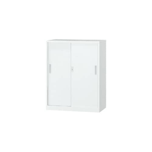 A4対応書庫 ホワイト スチール引違い