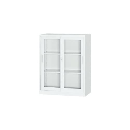 A4対応書庫 ホワイト ガラス引違い H