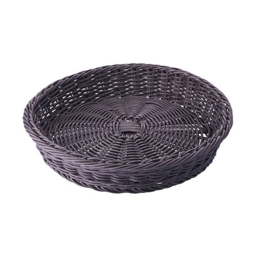 PP製丸型バスケット ブラック 3個入