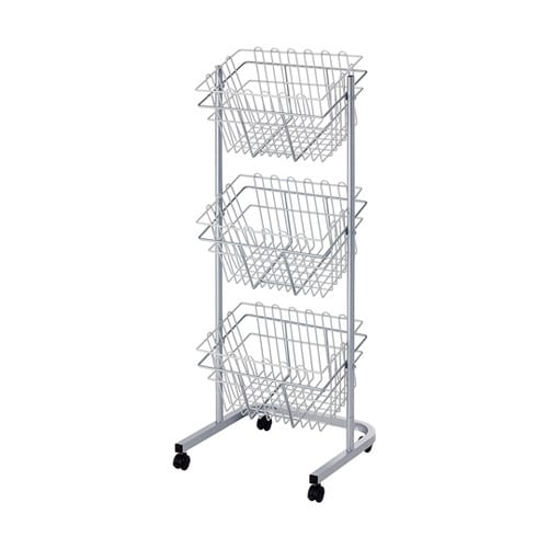 3段投げ込みバスケット(スチールカゴ) 角型