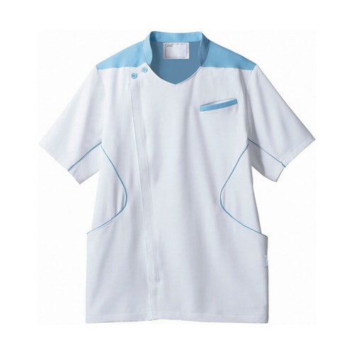 メンズジャケット 半袖 ホワイト×ウォー