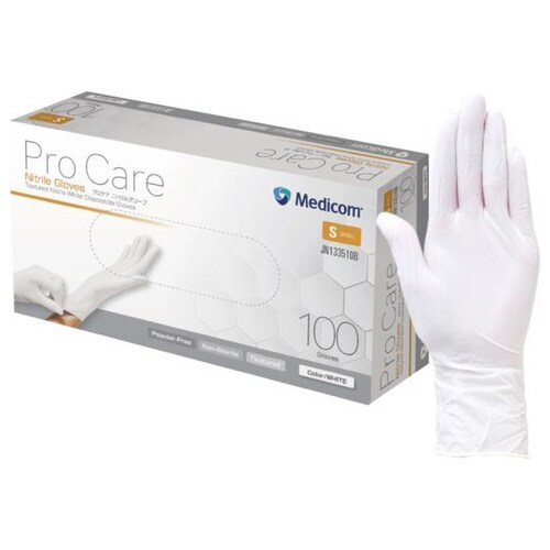 プロケア ニトリルグローブ ホワイト S