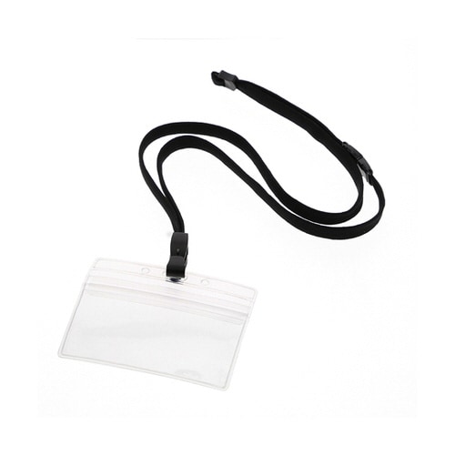 吊り下げ名札 チャック式 黒 10セット入