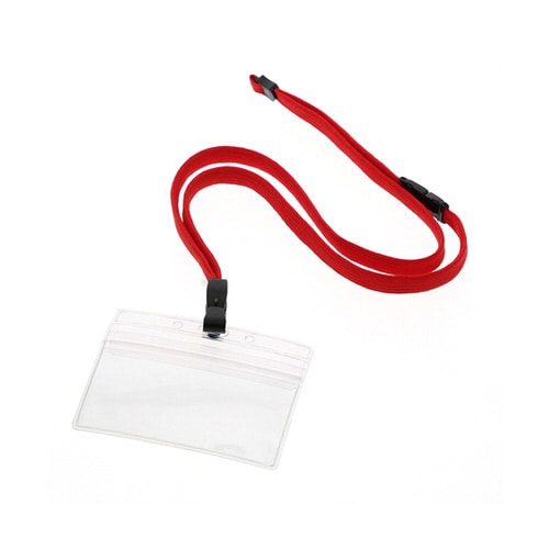 吊り下げ名札 チャック式 赤 10セット入