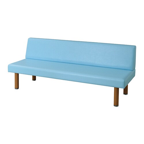 ロビーベンチ(背付き・木目調) スカイブルー