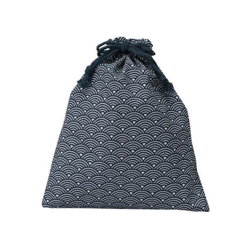 和風柄巾着(青海波)大ネイビー 1箱(500枚入)