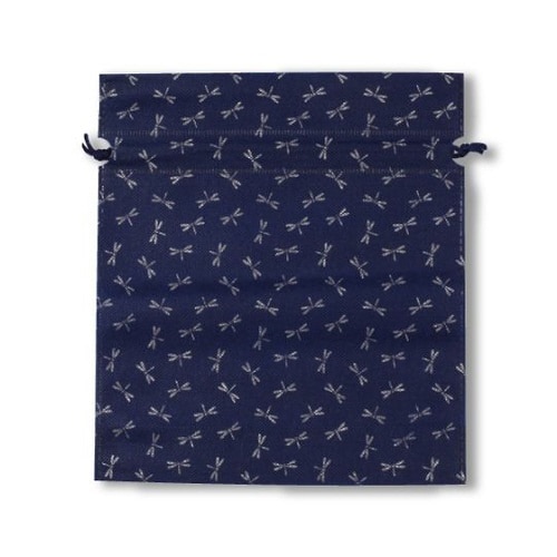 不織布巾着蜻蛉柄ネイビー 1箱(1000枚入)