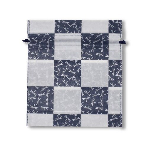 不織布巾着C蜻蛉柄 ネイビー 1箱(1000枚入)