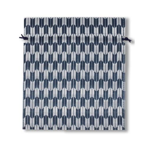 不織布巾着矢絣柄 ネイビー 1箱(1000枚入)